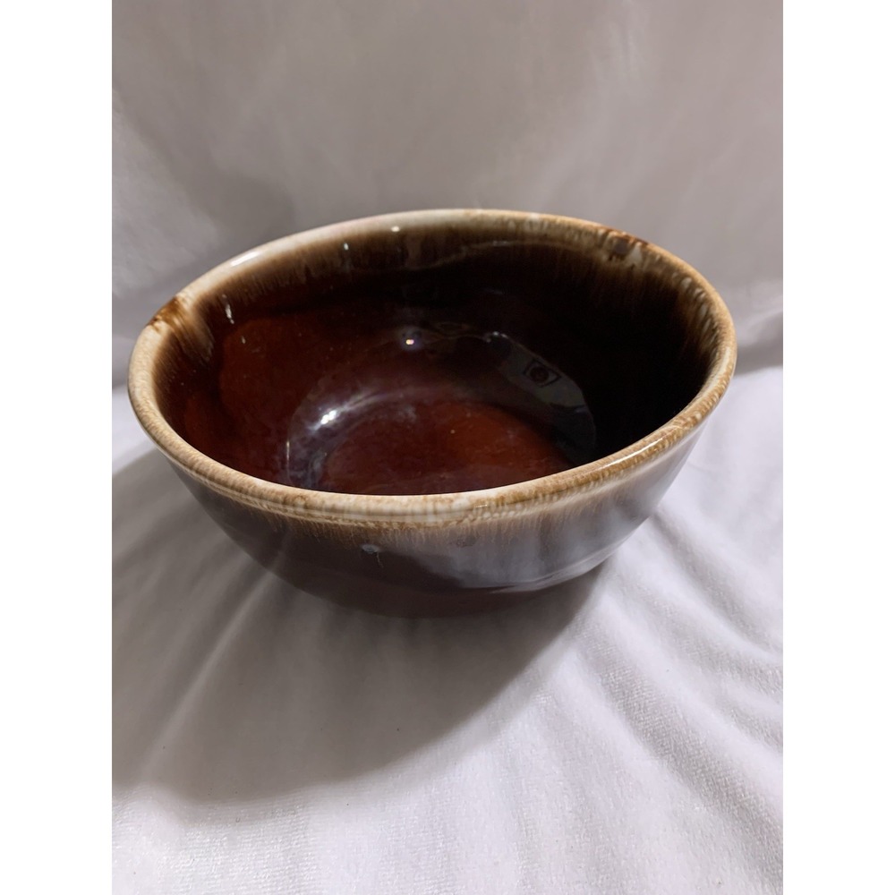 McCoy Brown Drip Glaze Pottery Mixing Nesting Bowl USA 7028 Vintage 1 Pc